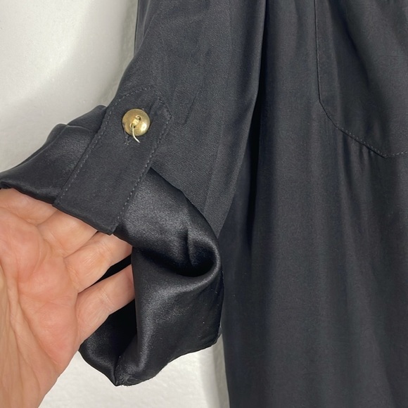 Amanda Uprichard 100% Silk Black Shorts Romper Size Large - Picture 5 of 9